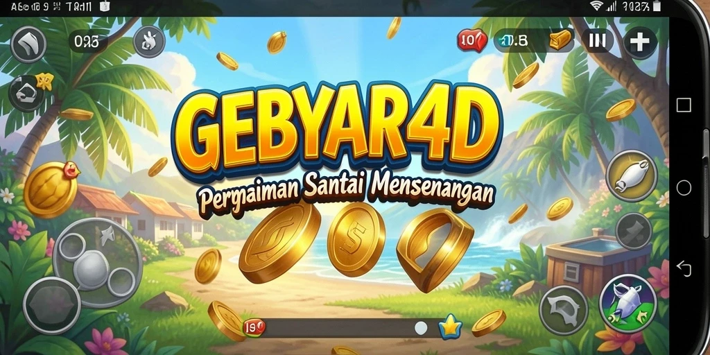 Tampilan gameplay yang ceria dan menghibur di GEBYAR4D.