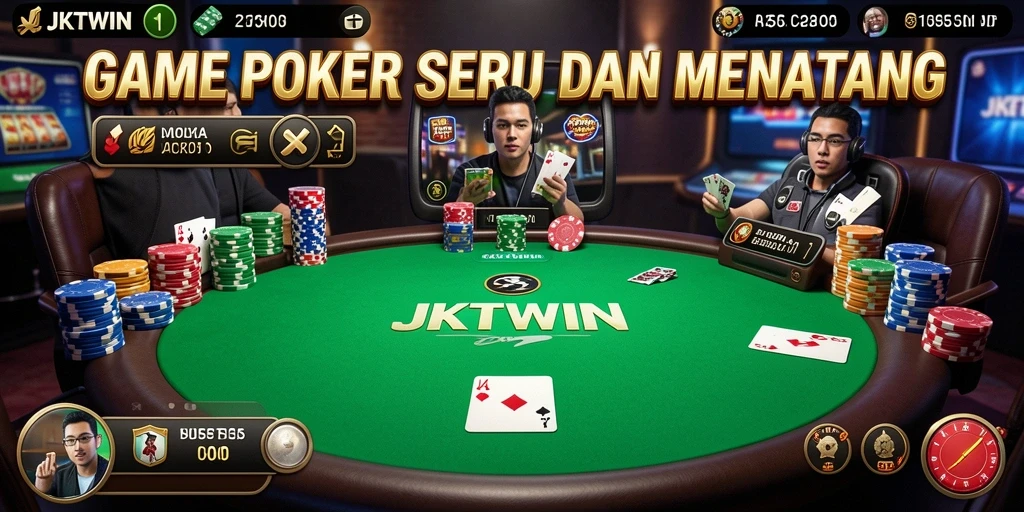 Tangkapan layar gameplay menunjukkan keseruan permainan poker JKTWIN.