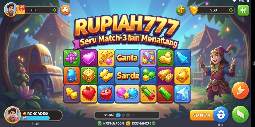 Gameplay seru dengan tantangan Match-3 yang mendebarkan.